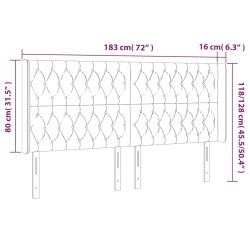 LED Kopfteil Rosa 183x16x118/128 cm Samt