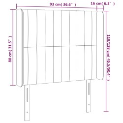 LED Kopfteil Dunkelgrün 93x16x118/128 cm Samt