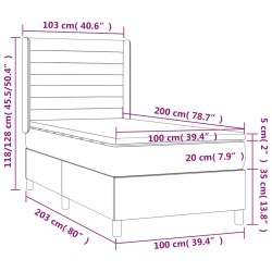 Boxspringbett mit Matratze Rosa 100x200 cm Samt