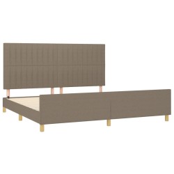 Bettgestell mit Kopfteil Taupe 200x200 cm Stoff