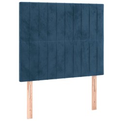 Bettgestell mit Kopfteil Dunkelblau 100x200 cm Samt