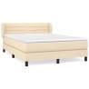 Boxspringbett mit Matratze Creme 140x190 cm Stoff