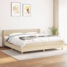 Boxspringbett mit Matratze Creme 200x200 cm Stoff