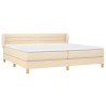 Boxspringbett mit Matratze Creme 200x200 cm Stoff