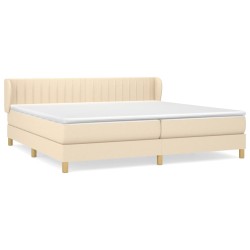 Boxspringbett mit Matratze Creme 200x200 cm Stoff