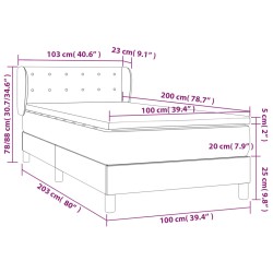 Boxspringbett mit Matratze Dunkelbraun 100x200 cm Stoff