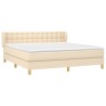 Boxspringbett mit Matratze Creme 160x200 cm Stoff