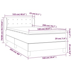 Boxspringbett mit Matratze Dunkelgrün 100x200 cm Samt