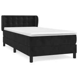 Boxspringbett mit Matratze Schwarz 90x190 cm Samt