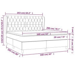 Boxspringbett mit Matratze Schwarz 160x200 cm Stoff