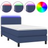 Boxspringbett mit Matratze & LED Blau 80x200 cm Stoff