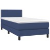 Boxspringbett mit Matratze & LED Blau 80x200 cm Stoff