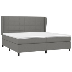 Boxspringbett mit Matratze Dunkelgrau 200x200 cm Stoff