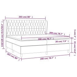 Boxspringbett mit Matratze Creme 200x200 cm Stoff