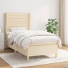 Boxspringbett mit Matratze Creme 90x190 cm Stoff