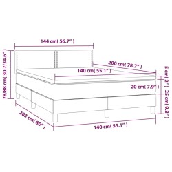 Boxspringbett mit Matratze & LED Creme 140x200 cm Stoff