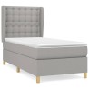 Boxspringbett mit Matratze Hellgrau 100x200 cm Stoff