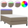 Boxspringbett mit Matratze & LED Taupe 90x200 cm Stoff