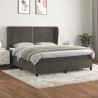 Boxspringbett mit Matratze Dunkelgrau 160x200 cm Samt