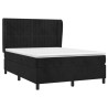 Boxspringbett mit Matratze Schwarz 140x200 cm Samt