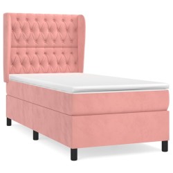 Boxspringbett mit Matratze Rosa 100x200 cm Samt