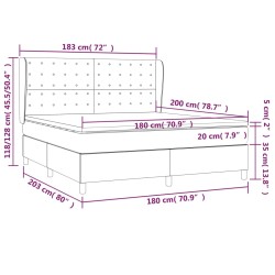 Boxspringbett mit Matratze Schwarz 180x200 cm Samt