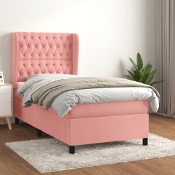 Boxspringbett mit Matratze Rosa 90x190 cm Samt