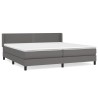 Boxspringbett mit Matratze Grau 200x200 cm Kunstleder