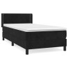 Boxspringbett mit Matratze Schwarz 100x200 cm Samt