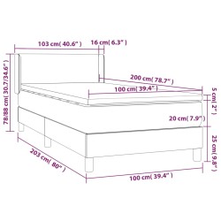 Boxspringbett mit Matratze Dunkelgrün 100x200 cm Samt