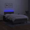 Boxspringbett mit Matratze & LED Dunkelgrau 120x200 cm Stoff