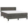 Boxspringbett mit Matratze Dunkelgrau 140x190 cm Samt