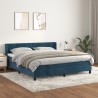 Boxspringbett mit Matratze Dunkelblau 180x200 cm Samt