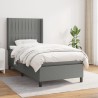 Boxspringbett mit Matratze Dunkelgrau 80x200 cm Stoff