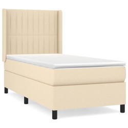 Boxspringbett mit Matratze Creme 80x200 cm Stoff