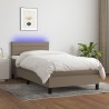 Boxspringbett mit Matratze & LED Taupe 90x190 cm Stoff