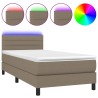 Boxspringbett mit Matratze & LED Taupe 90x190 cm Stoff