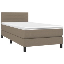 Boxspringbett mit Matratze & LED Taupe 90x190 cm Stoff