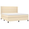 Boxspringbett mit Matratze Creme 160x200 cm Stoff