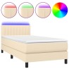 Boxspringbett mit Matratze & LED Creme 80x200 cm Stoff