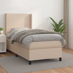 Boxspringbett mit Matratze Cappuccino-Braun 80x200cm Kunstleder