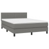 Boxspringbett mit Matratze & LED Dunkelgrau 140x190 cm Stoff