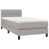 Boxspringbett mit Matratze & LED Hellgrau 90x200 cm Stoff