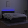 Boxspringbett mit Matratze & LED Schwarz 140x200 cm Stoff