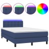 Boxspringbett mit Matratze & LED Blau 120x200 cm Stoff