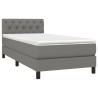 Boxspringbett mit Matratze & LED Dunkelgrau 80x200 cm Stoff