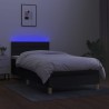 Boxspringbett mit Matratze & LED Schwarz 100x200 cm Stoff