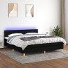 Boxspringbett mit Matratze & LED Schwarz 180x200 cm Stoff