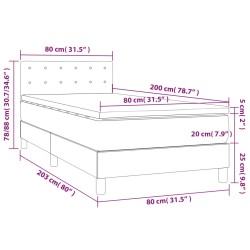 Boxspringbett mit Matratze & LED Blau 80x200 cm Stoff