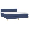 Boxspringbett mit Matratze & LED Blau 180x200 cm Stoff